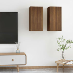 vidaXL TV Cabinets 2 pcs Brown Oak 30.5x30x60 cm Engineered Wood