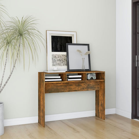 vidaXL Console Table Smoked Oak 105x30x80 cm Engineered Wood