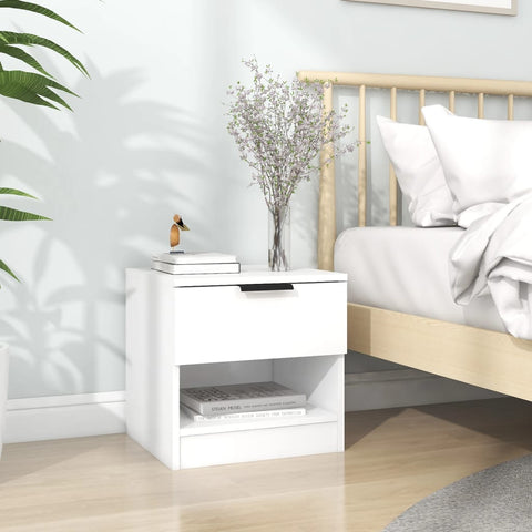 vidaXL Bedside Cabinet White Engineered Wood