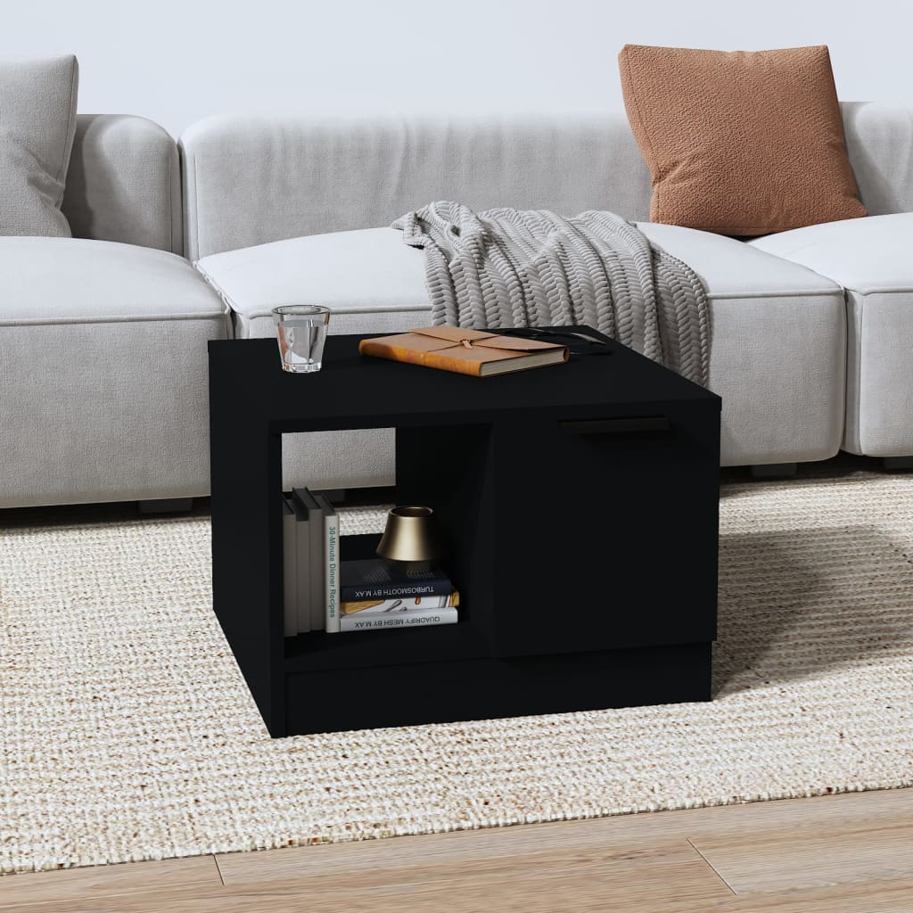 vidaXL Coffee Table Black 50x50x36 cm Engineered Wood