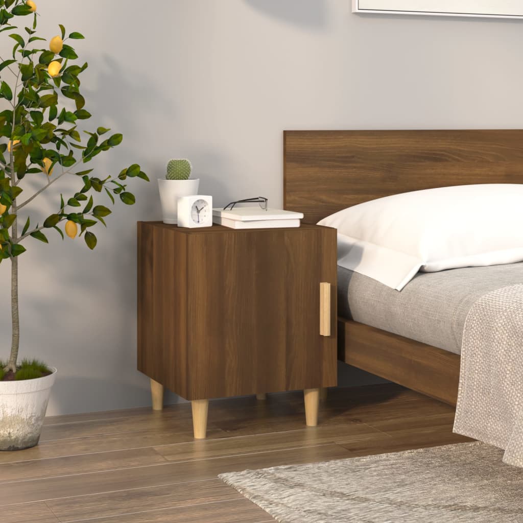 vidaXL Bedside Cabinet Brown Oak Engineered Wood