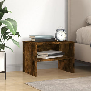 vidaXL Bedside Cabinet Smoked Oak 40x30x30 cm Engineered Wood