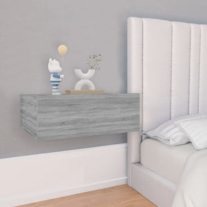 vidaXL Floating Nightstand Grey Sonoma 40x30x15 cm Engineered Wood