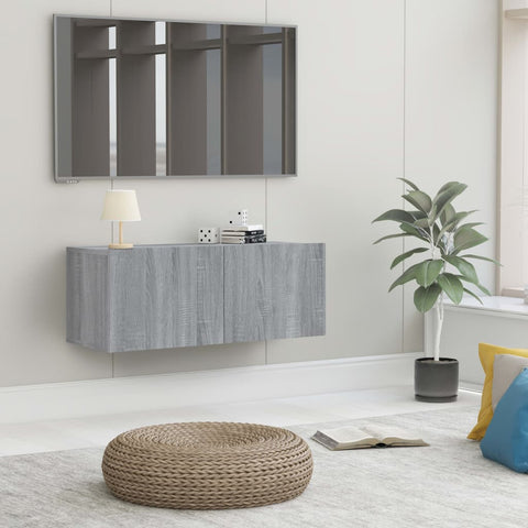 vidaXL TV Cabinet Grey Sonoma 80x30x30 cm Engineered Wood