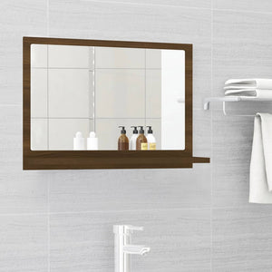 vidaXL Bathroom Mirror Brown Oak 60x10.5x37 cm Engineered Wood