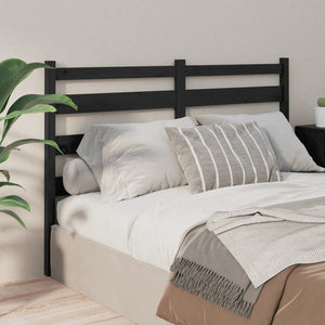 vidaXL Bed Headboard Black 141x4x100 cm Solid Wood Pine