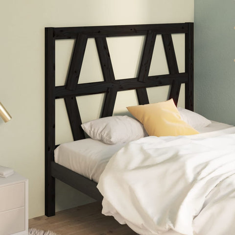 vidaXL Bed Headboard Black 81x4x100 cm Solid Wood Pine