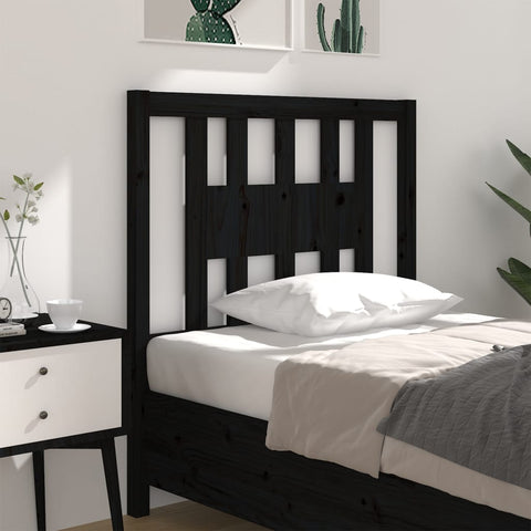 vidaXL Headboard Black 81x4x100 cm Solid Wood Pine