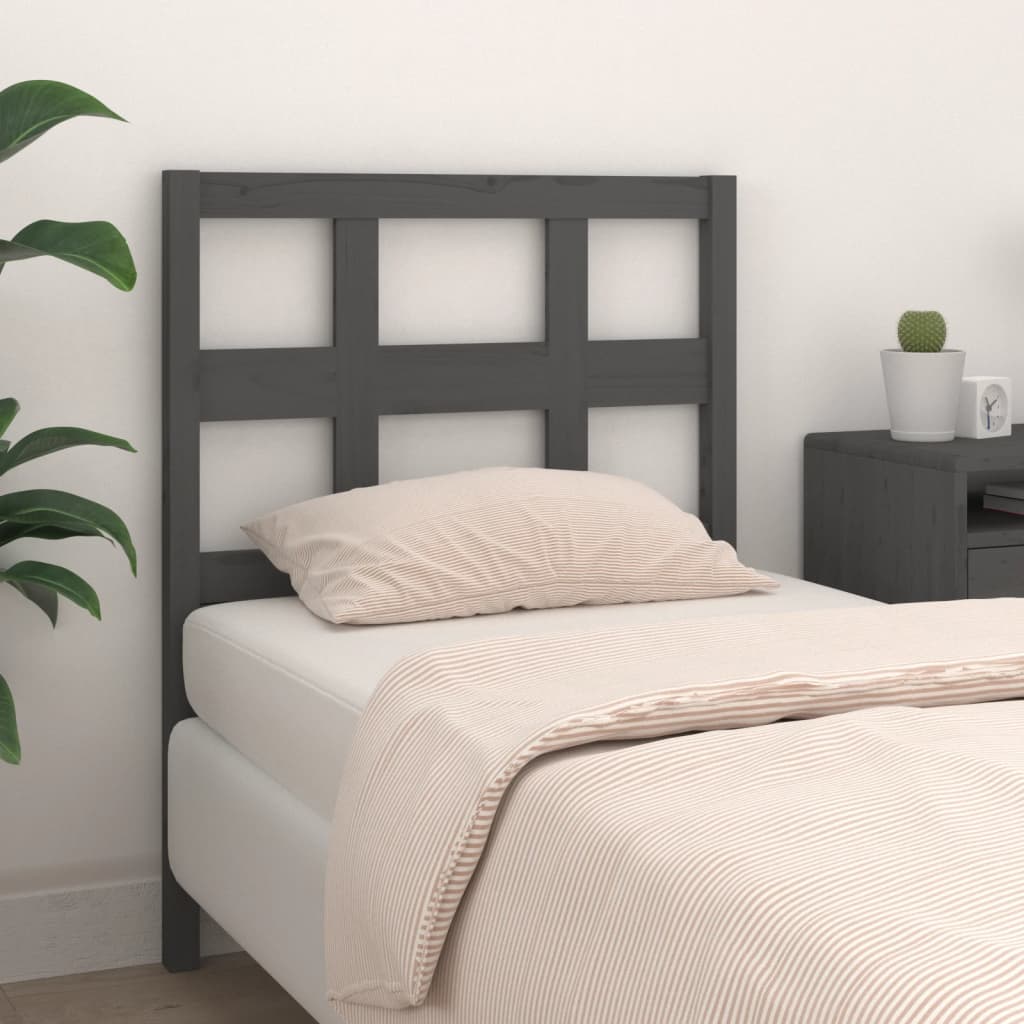 vidaXL Bed Headboard Grey 95.5x4x100 cm Solid Wood Pine