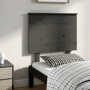 vidaXL Bed Headboard Grey 79x6x82.5 cm Solid Wood Pine