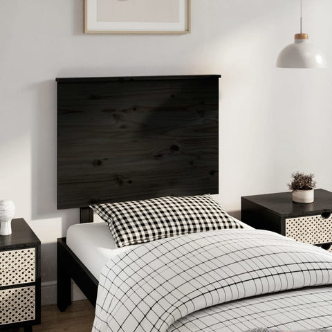 vidaXL Bed Headboard Black 79x6x82.5 cm Solid Wood Pine