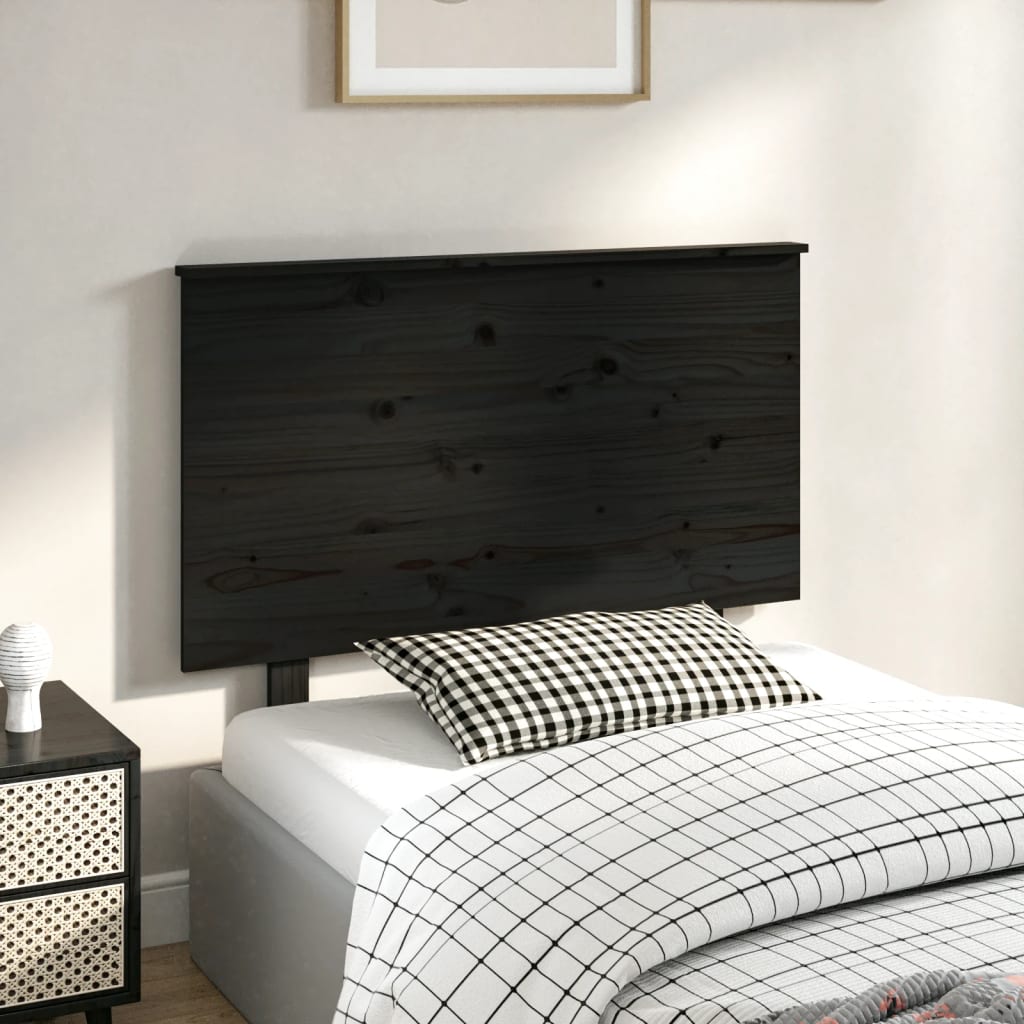 vidaXL Bed Headboard Black 94x6x82.5 cm Solid Wood Pine