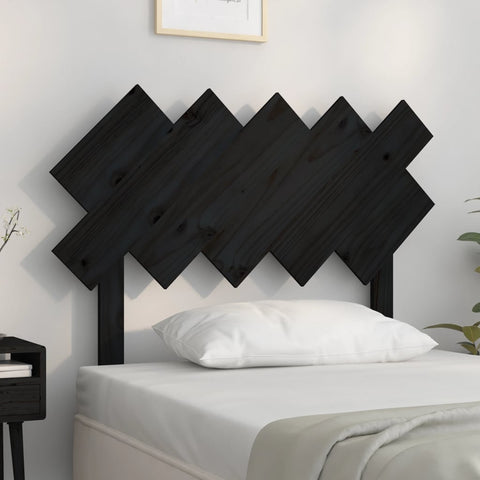 vidaXL Bed Headboard Black 104x3x80.5 cm Solid Wood Pine