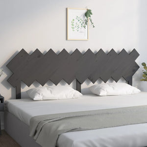 vidaXL Bed Headboard Grey 196x3x80.5 cm Solid Wood Pine