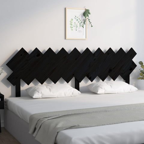 vidaXL Bed Headboard Black 196x3x80.5 cm Solid Wood Pine