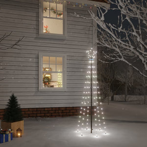 vidaXL Christmas Tree with Spike Cold White 108 LEDs 180 cm