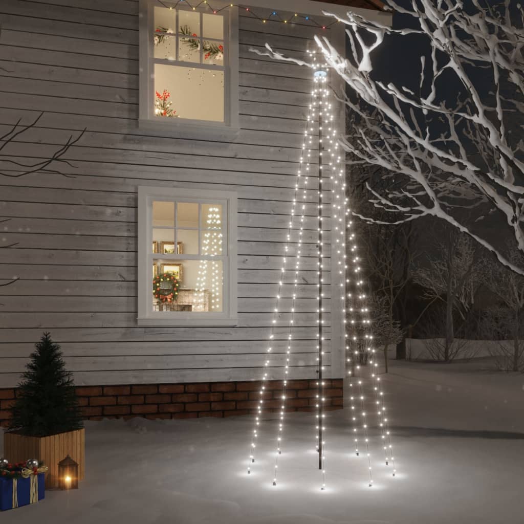 vidaXL Christmas Tree with Spike Cold White 310 LEDs 300 cm