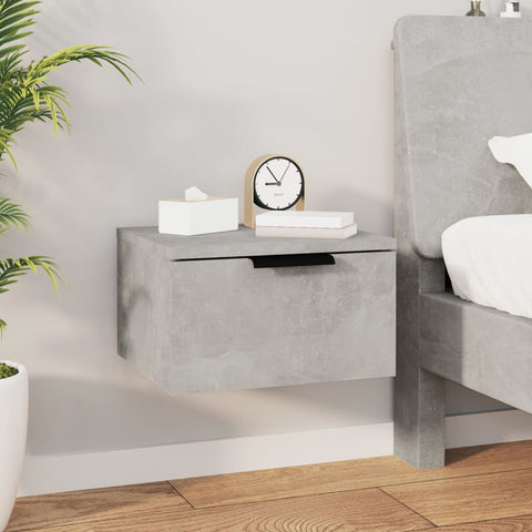 vidaXL Wall-mounted Bedside Cabinet Concrete Grey 34x30x20 cm