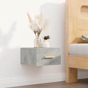 vidaXL Wall-mounted Bedside Cabinet Concrete Grey 35x35x20 cm