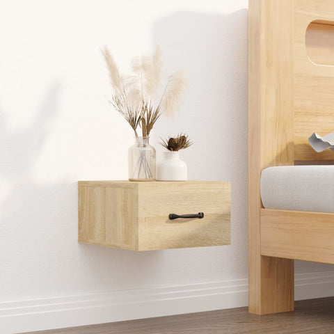 vidaXL Wall-mounted Bedside Cabinet Sonoma Oak 35x35x20 cm