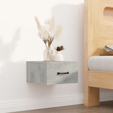 vidaXL Wall-mounted Bedside Cabinet Concrete Grey 35x35x20 cm