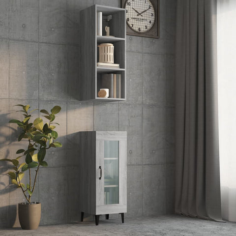 vidaXL Wall Cabinet Grey Sonoma 32.5x34.5x90 cm Engineered Wood