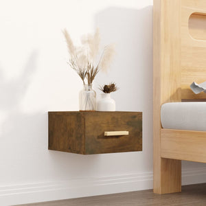 vidaXL Wall-mounted Bedside Cabinet Smoked Oak 35x35x20 cm