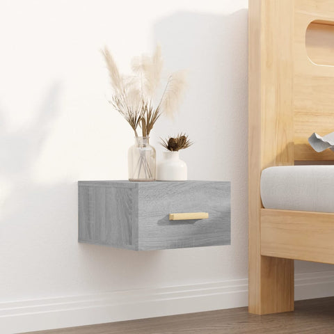 vidaXL Wall-mounted Bedside Cabinet Grey Sonoma 35x35x20 cm