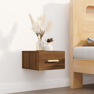 vidaXL Wall-mounted Bedside Cabinet Brown Oak 35x35x20 cm