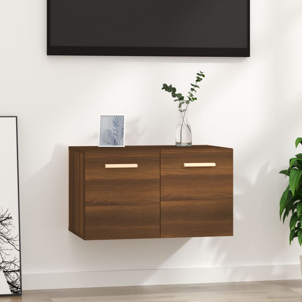 vidaXL Wall Cabinet Brown Oak 60x36.5x35 cm Engineered Wood