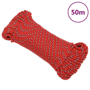 vidaXL Boat Rope Red 5 mm 50 m Polypropylene