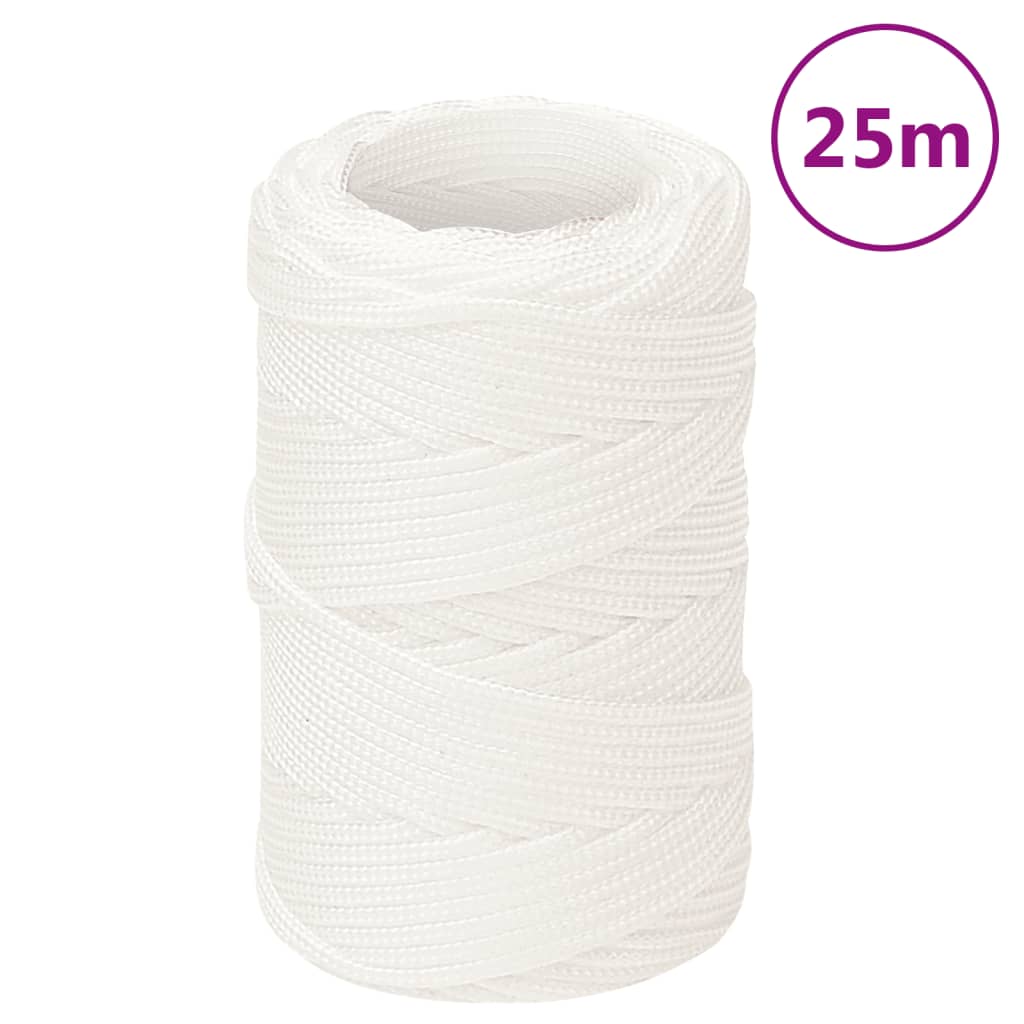 vidaXL Boat Rope Full White 2 mm 25 m Polypropylene