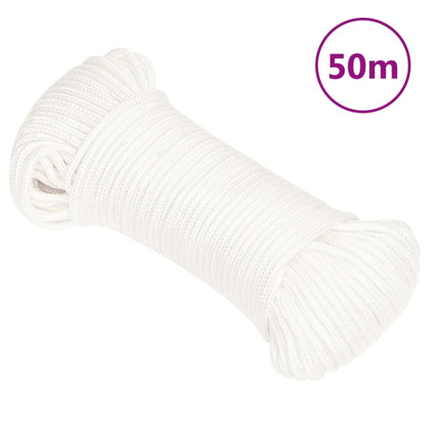 vidaXL Boat Rope Full White 4 mm 50 m Polypropylene