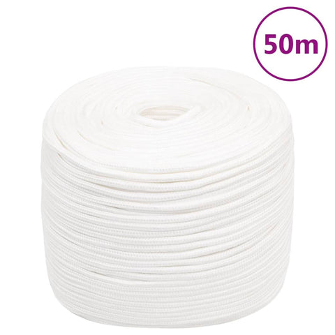 vidaXL Boat Rope Full White 8 mm 50 m Polypropylene