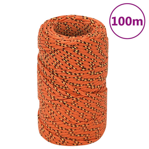 vidaXL Boat Rope Orange 2 mm 100 m Polypropylene