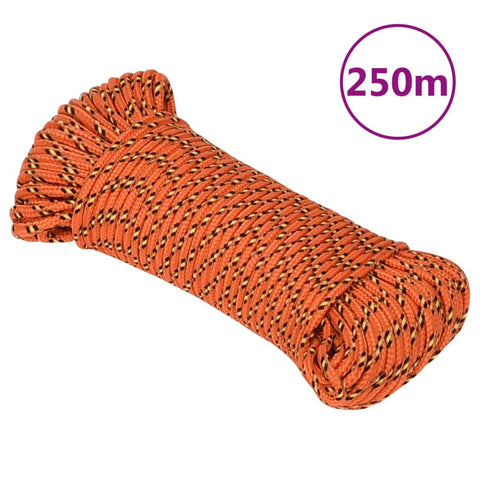 vidaXL Boat Rope Orange 3 mm 250 m Polypropylene