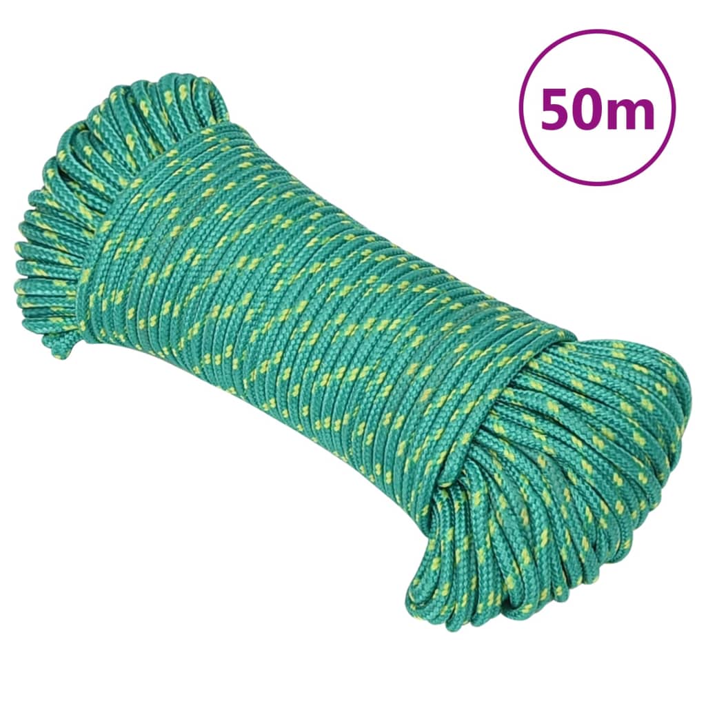 vidaXL Boat Rope Green 4 mm 50 m Polypropylene