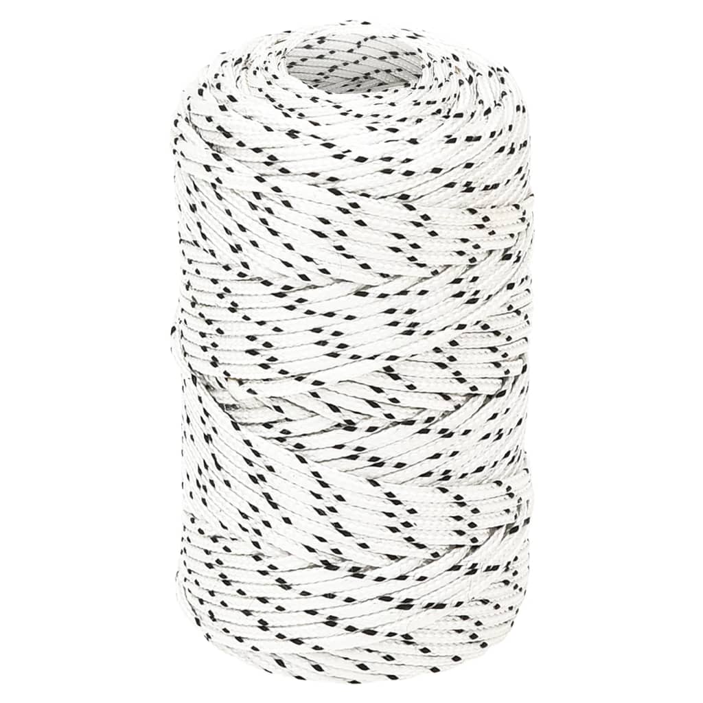 vidaXL Braided Boat Rope White 2 mmx500 m Polyester