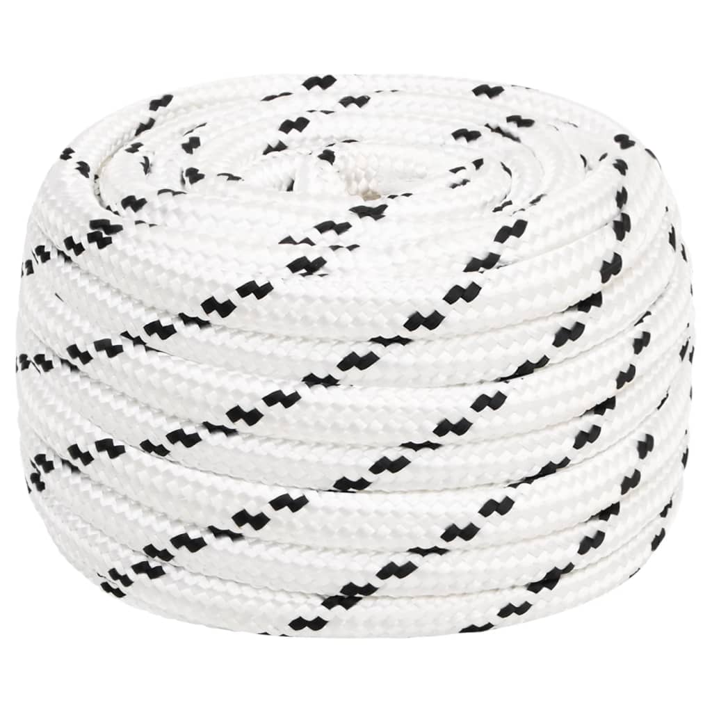 vidaXL Braided Boat Rope White 18 mmx25 m Polyester