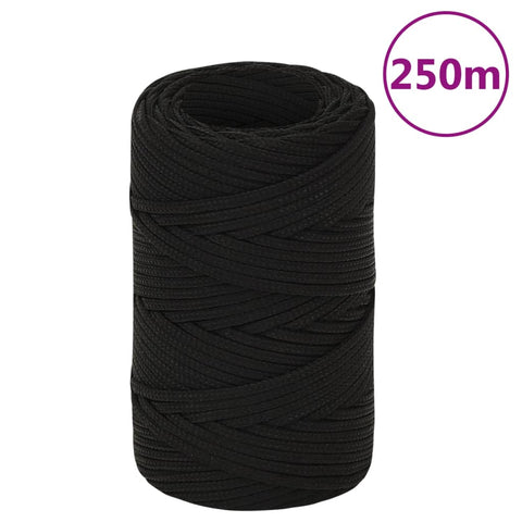 vidaXL Work Rope Black 2 mm 250 m Polyester