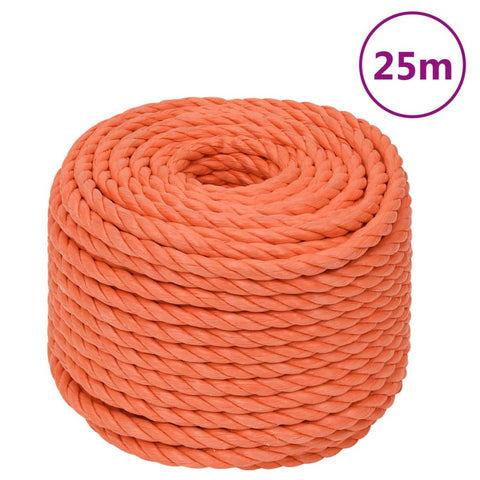 vidaXL Work Rope Orange 14 mm 25 m Polypropylene