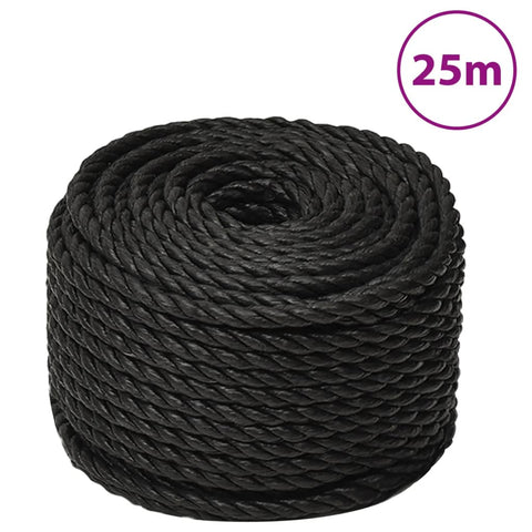 vidaXL Work Rope Black 12 mm 25 m Polypropylene