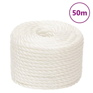 vidaXL Work Rope White 10 mm 50 m Polypropylene