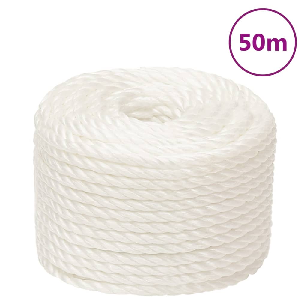 vidaXL Work Rope White 12 mm 50 m Polypropylene