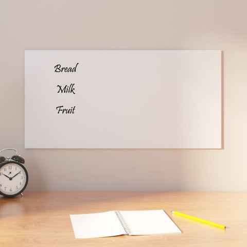 vidaXL Wall-mounted Magnetic Board White 60x30 cm Tempered Glass