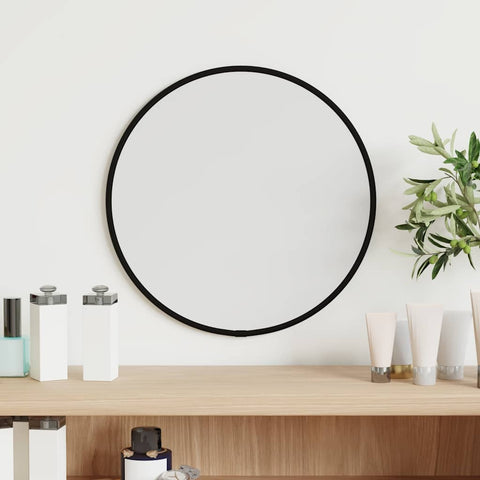 vidaXL Wall Mirror Black Ç? 30 cm Round