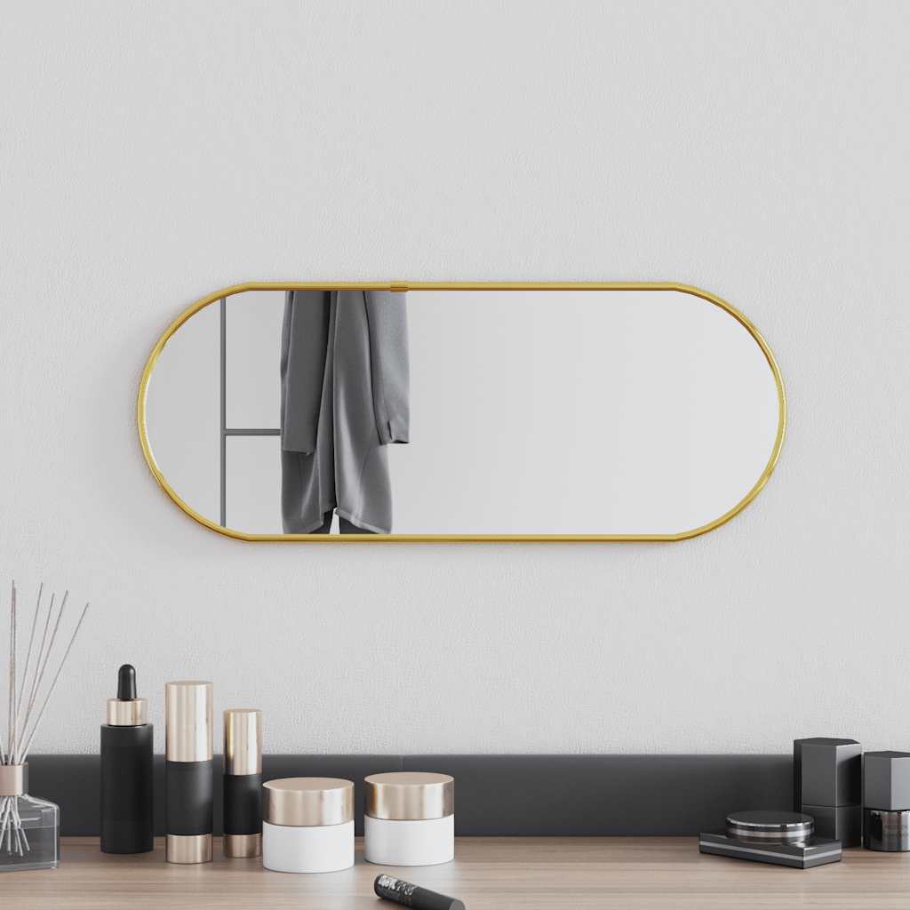 vidaXL Wall Mirror Gold 50x20 cm Oval