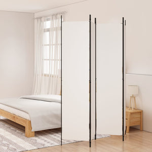 vidaXL 4-Panel Room Divider White 200x220 cm Fabric