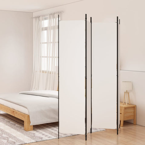 vidaXL 4-Panel Room Divider White 200x220 cm Fabric