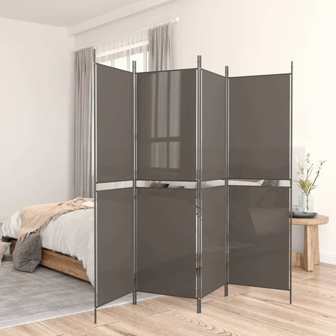 vidaXL 5-Panel Room Divider Anthracite 250x200 cm Fabric